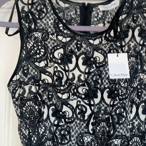 Calvin Klein Lace-Print Fit & Flare Dress